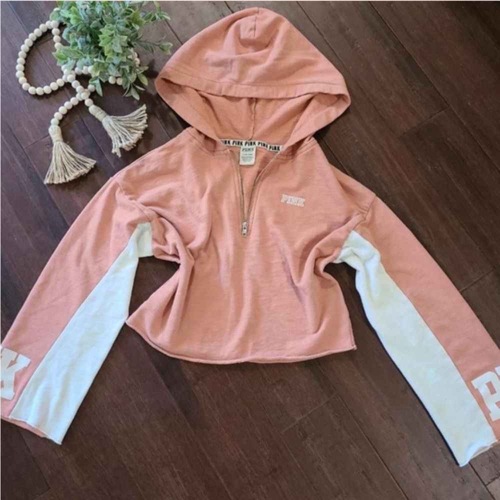 PINK VS flare sleeve quarter zip